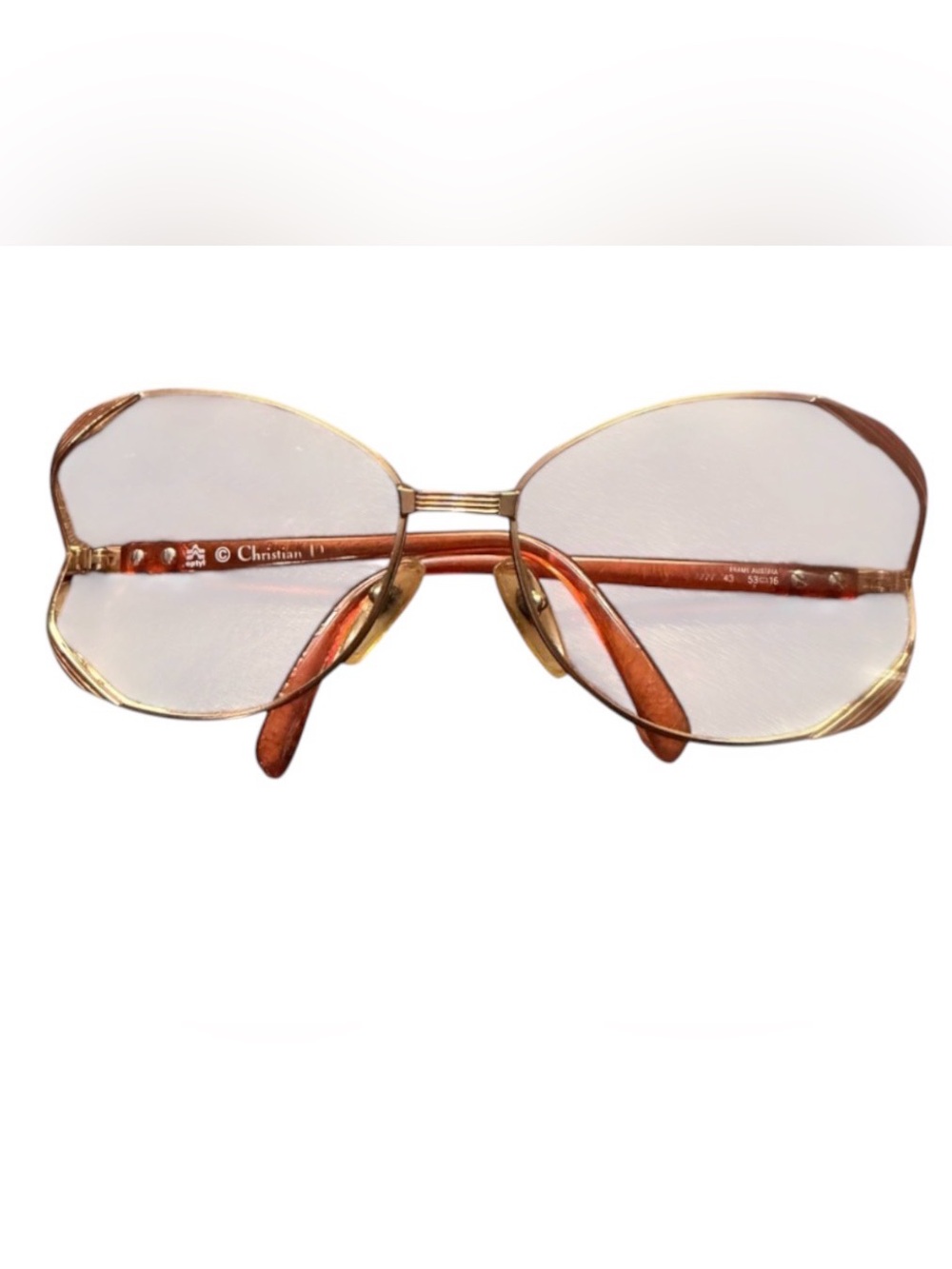 Dior Gold Metal Frame Glasses - For Prescription As Is Preowned Frames Only